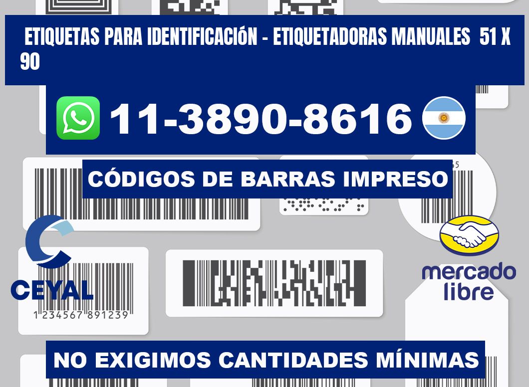etiquetas para identificación - Etiquetadoras Manuales 51 x 90