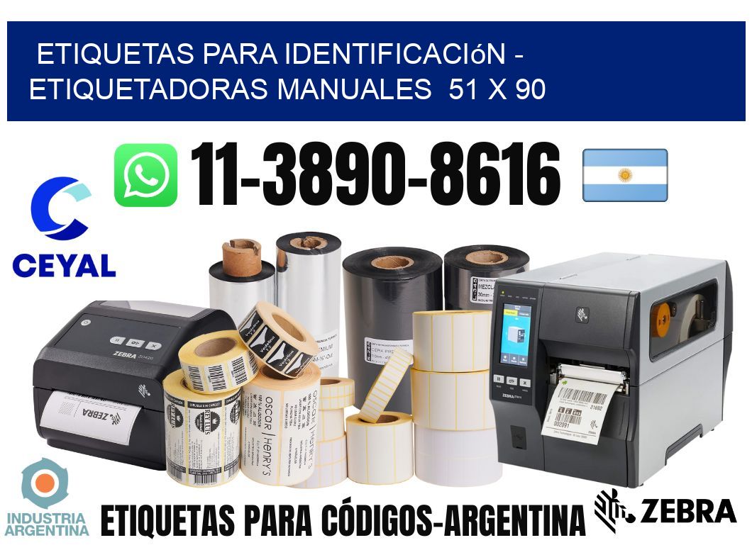 etiquetas para identificación – Etiquetadoras Manuales  51 x 90