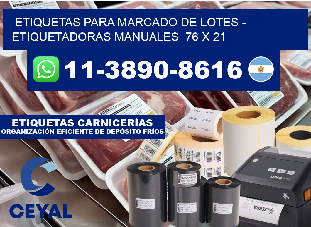etiquetas para marcado de lotes - Etiquetadoras Manuales 76 x 21