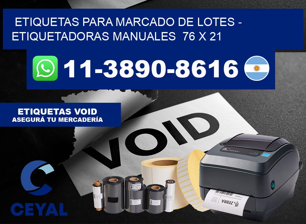 etiquetas para marcado de lotes - Etiquetadoras Manuales 76 x 21