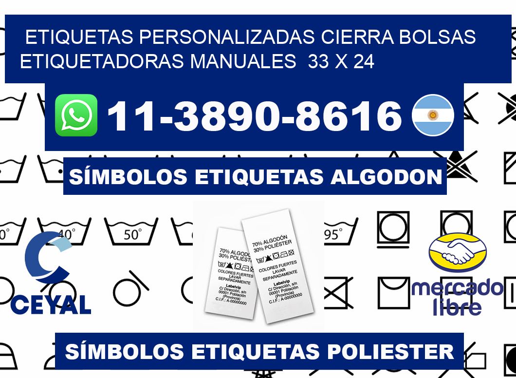 etiquetas personalizadas cierra bolsas  Etiquetadoras Manuales  33 x 24