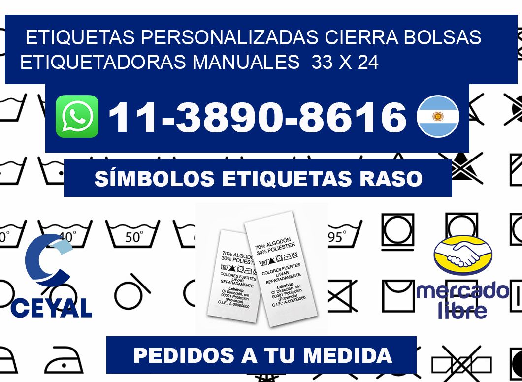 etiquetas personalizadas cierra bolsas  Etiquetadoras Manuales  33 x 24