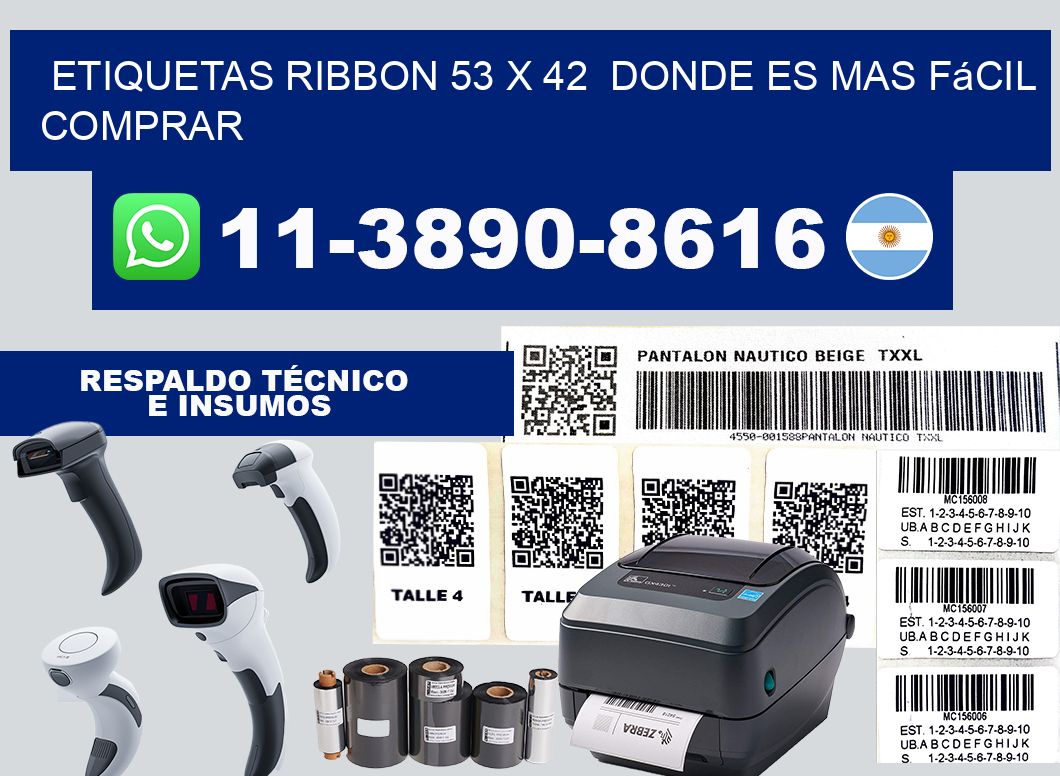 etiquetas ribbon 53 x 42  Donde es mas fácil comprar