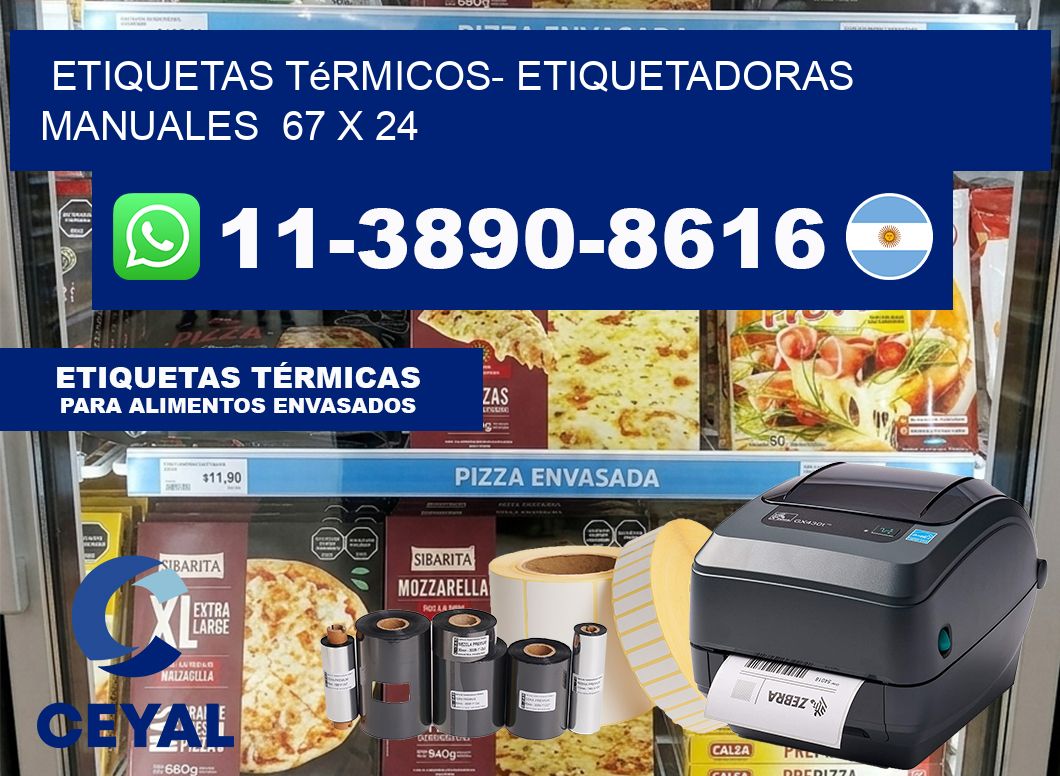 etiquetas térmicos- Etiquetadoras Manuales  67 x 24