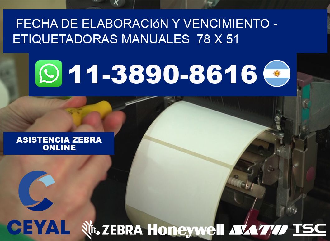 fecha de elaboración y vencimiento - Etiquetadoras Manuales 78 x 51
