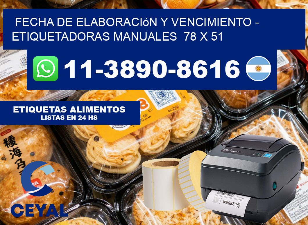 fecha de elaboración y vencimiento – Etiquetadoras Manuales  78 x 51
