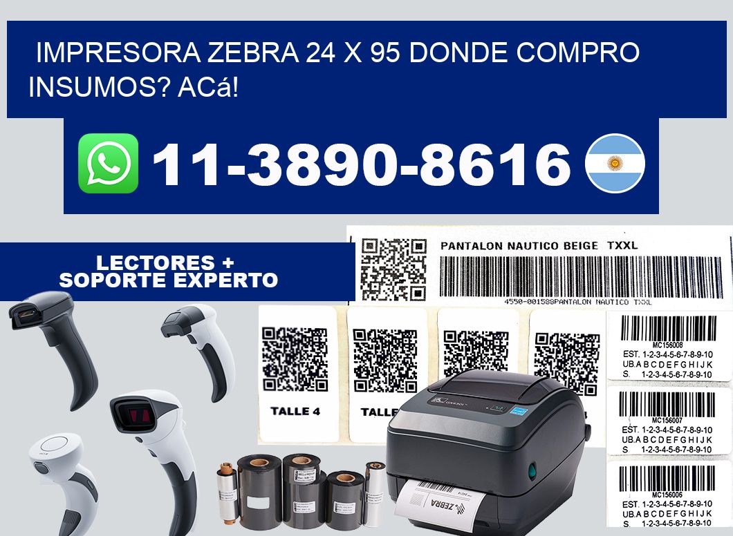 impresora zebra 24 x 95 Donde compro insumos? Acá!