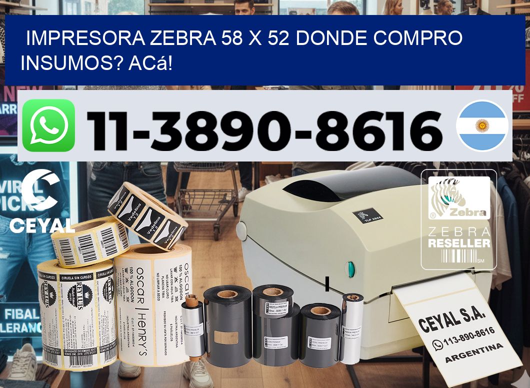 impresora zebra 58 x 52 Donde compro insumos? Acá!