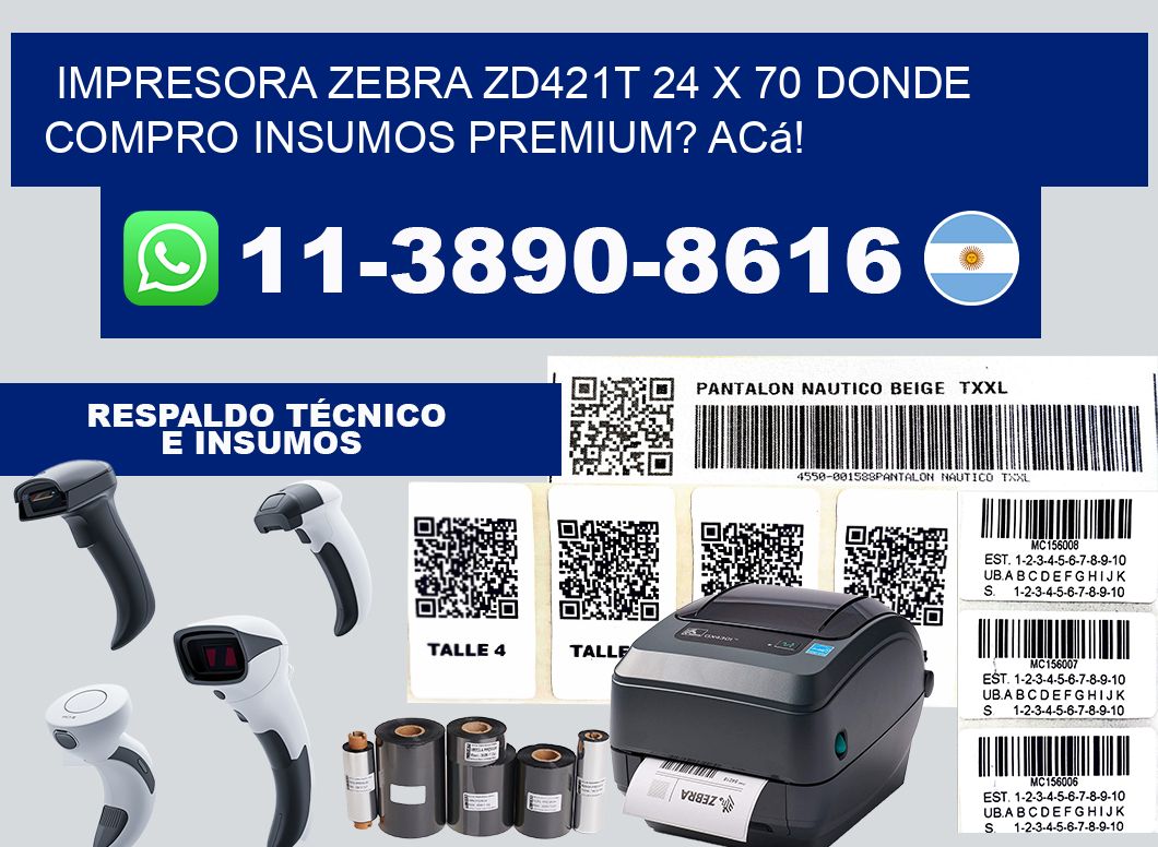 impresora zebra zd421t 24 x 70 Donde compro insumos premium? Acá!