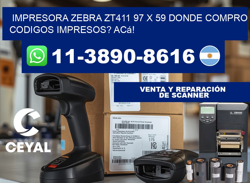 impresora zebra zt411 97 x 59 Donde compro codigos impresos? Acá!