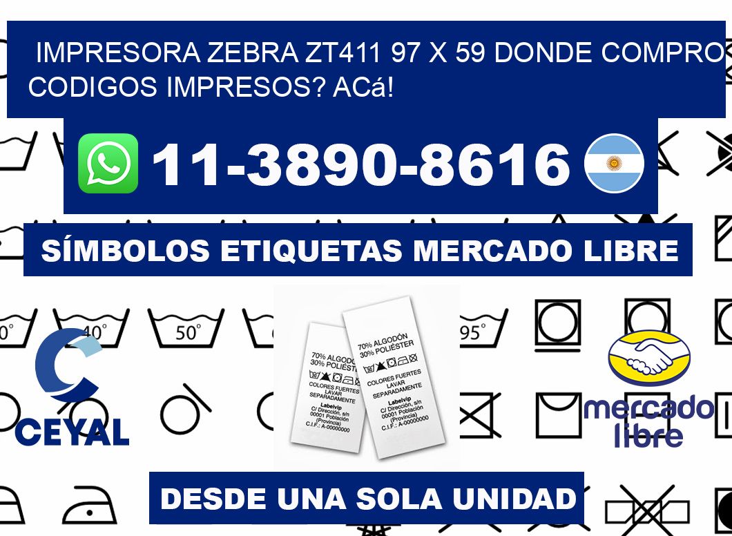 impresora zebra zt411 97 x 59 Donde compro codigos impresos? Acá!