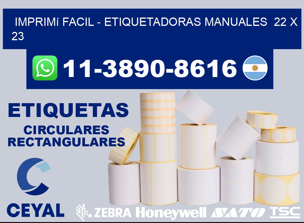 imprimí facil - Etiquetadoras Manuales 22 x 23
