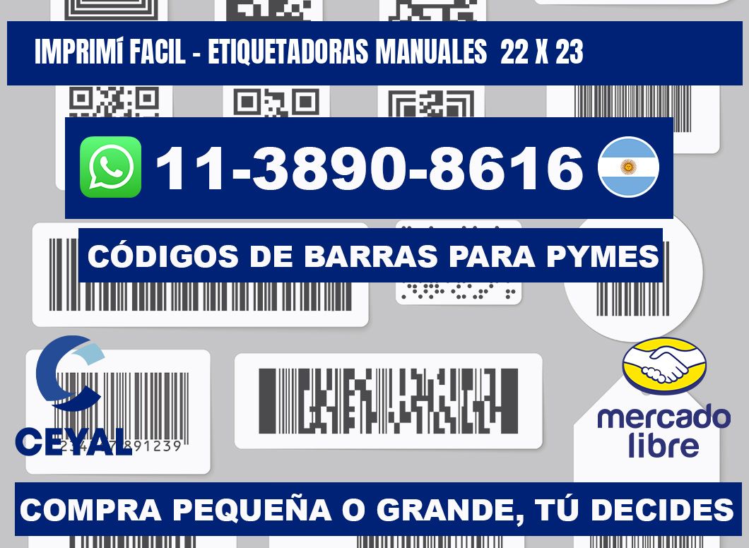 imprimí facil - Etiquetadoras Manuales 22 x 23