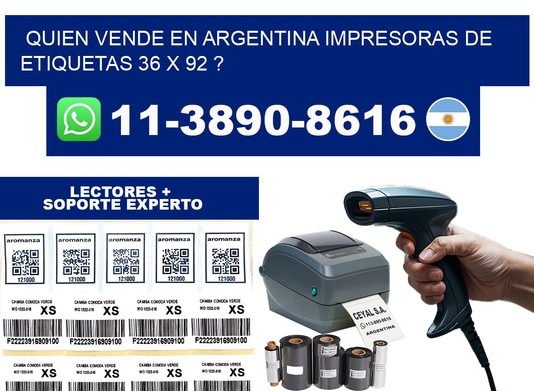 quien vende en argentina impresoras de etiquetas 36 x 92 ?