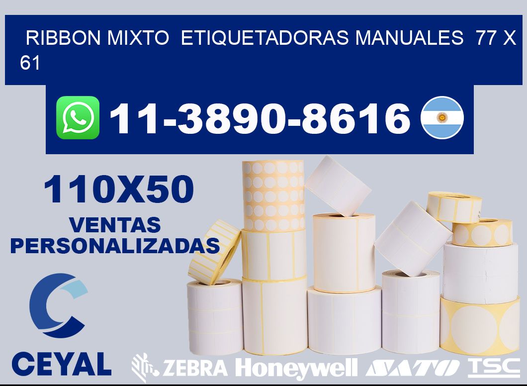 ribbon mixto Etiquetadoras Manuales 77 x 61