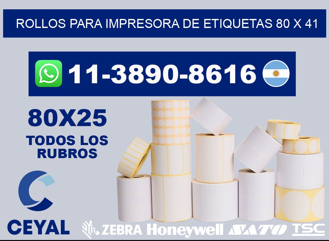 rollos para impresora de etiquetas 80 x 41