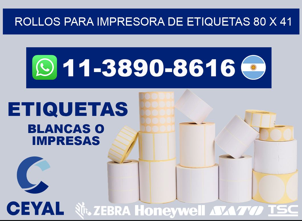 rollos para impresora de etiquetas 80 x 41