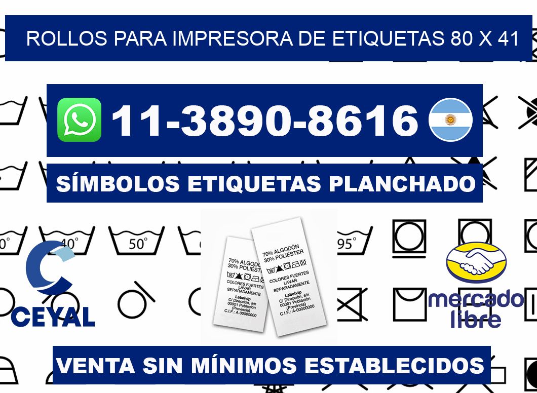 rollos para impresora de etiquetas 80 x 41