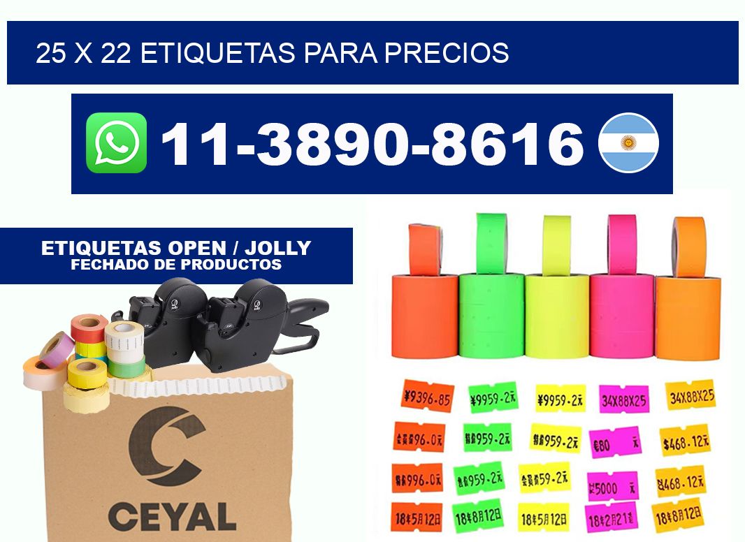 25 x 22 etiquetas para precios