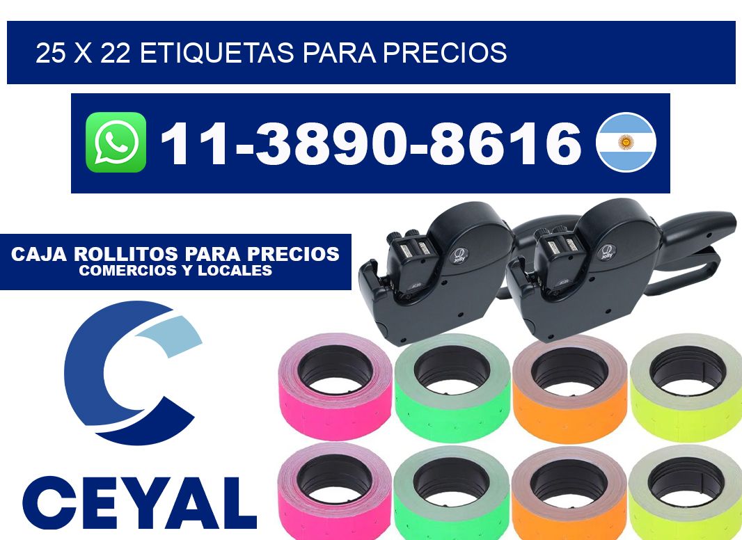 25 x 22 etiquetas para precios