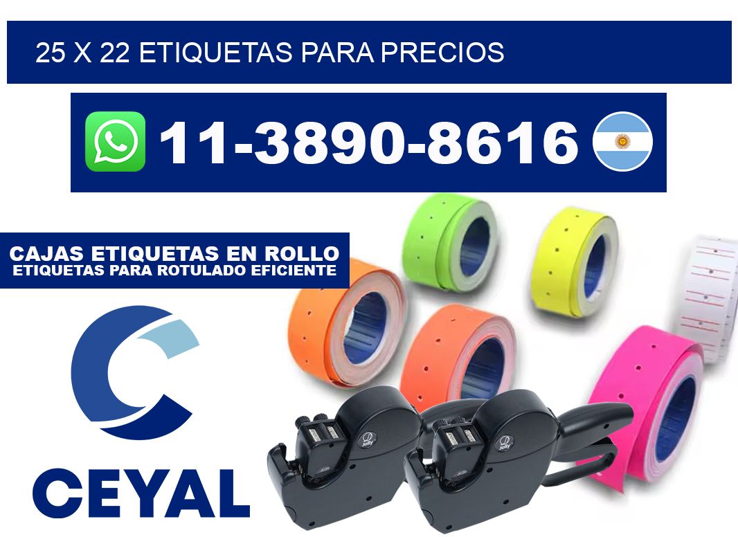 25 x 22 etiquetas para precios