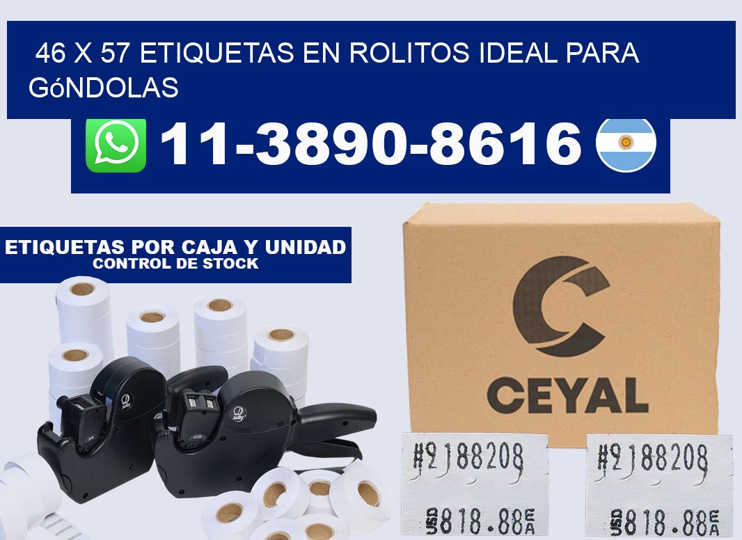 46 x 57 etiquetas en rolitos ideal para góndolas