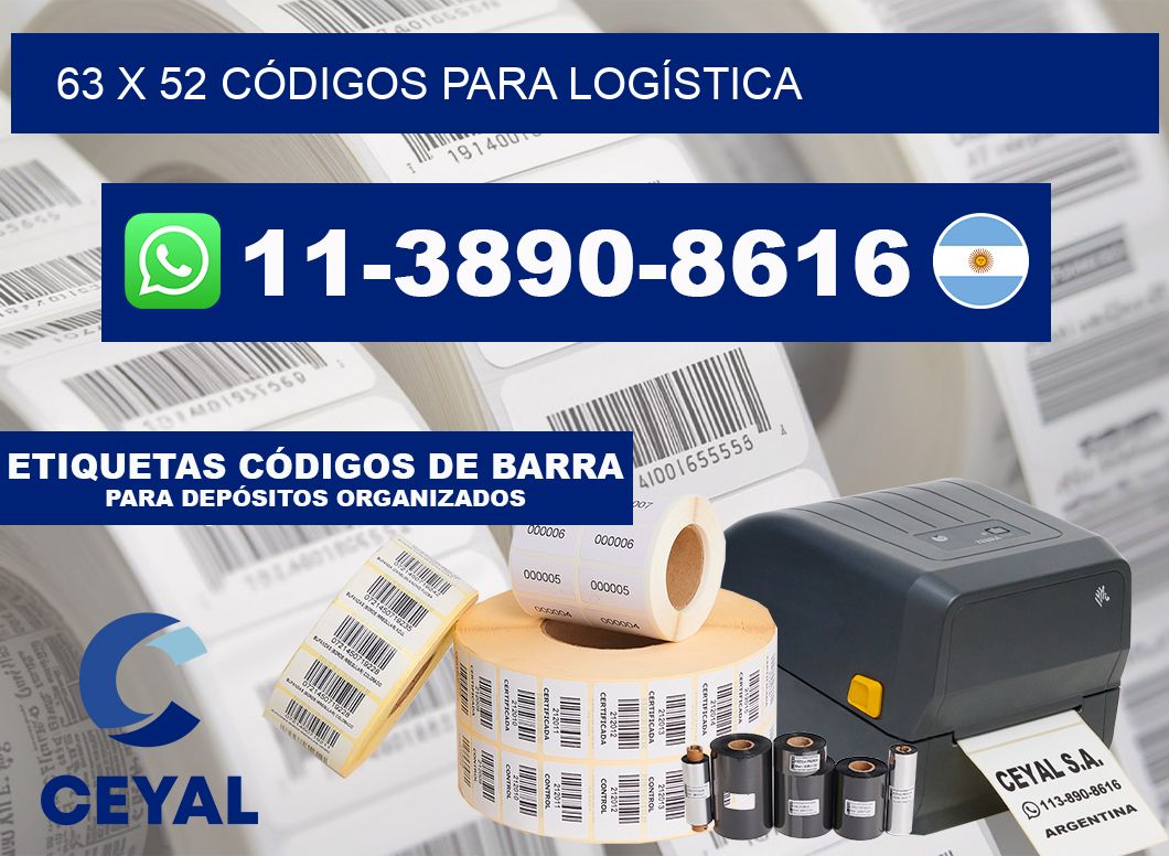63 x 52 CÓDIGOS PARA LOGÍSTICA