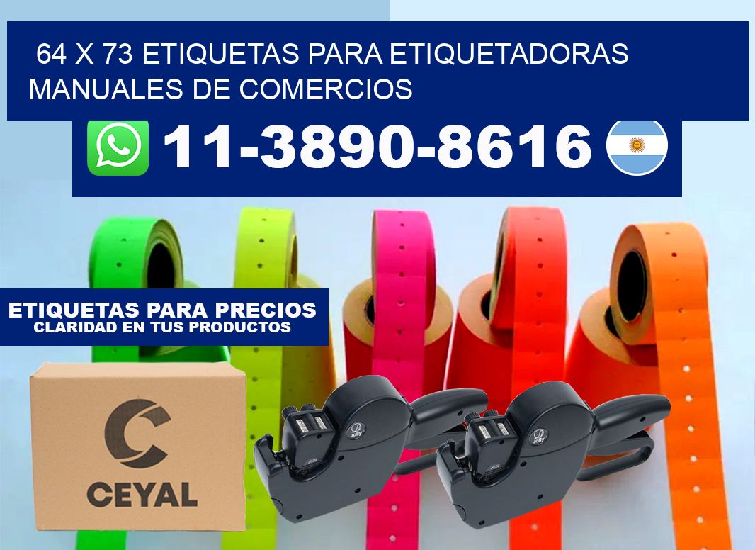 64 x 73 etiquetas para etiquetadoras manuales de comercios