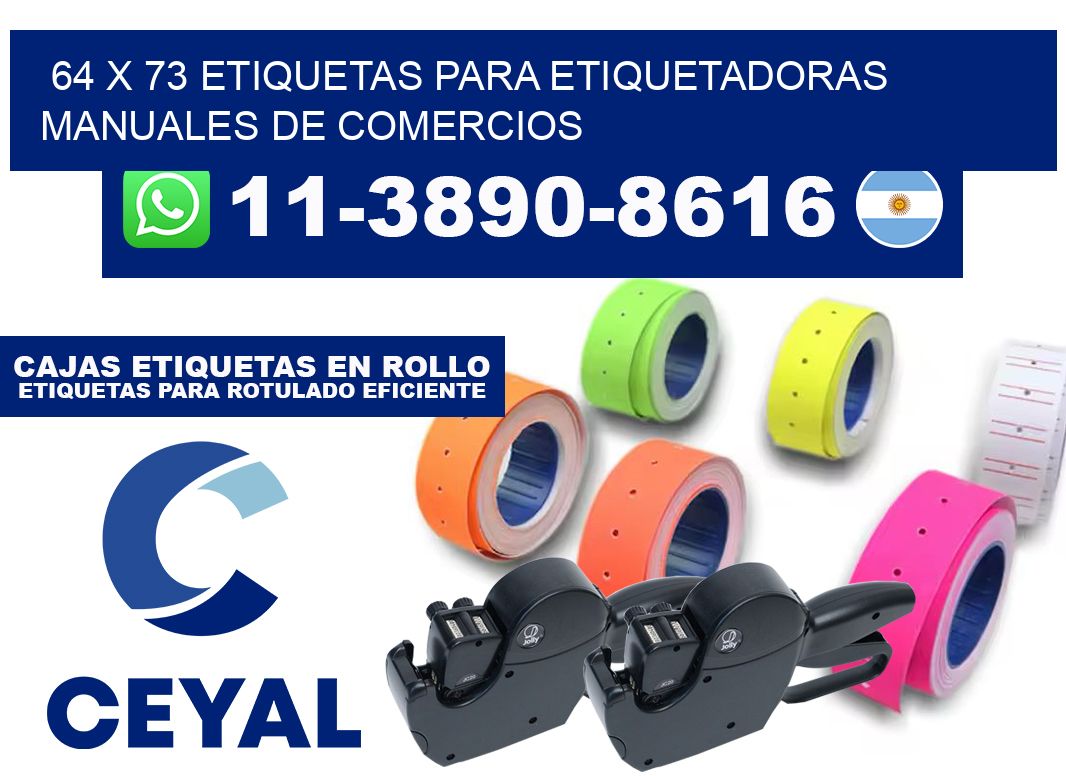 64 x 73 etiquetas para etiquetadoras manuales de comercios