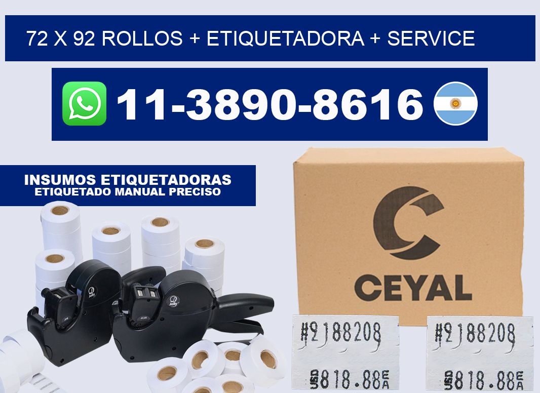72 x 92 rollos + etiquetadora + service