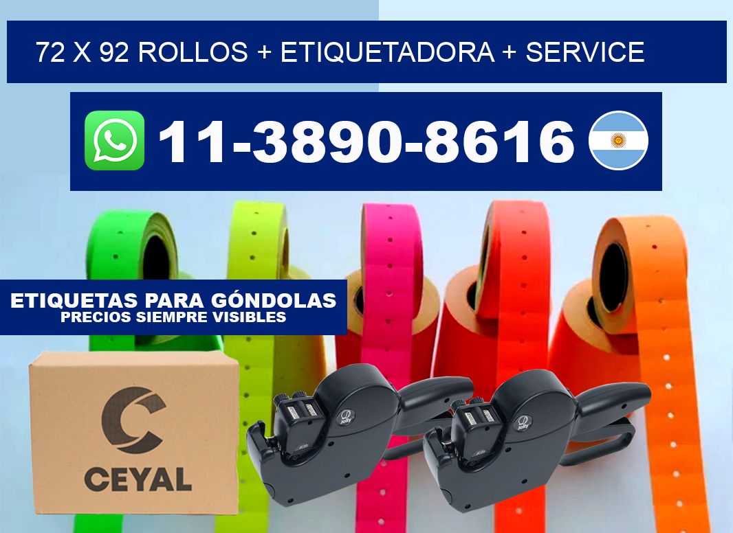 72 x 92 rollos + etiquetadora + service