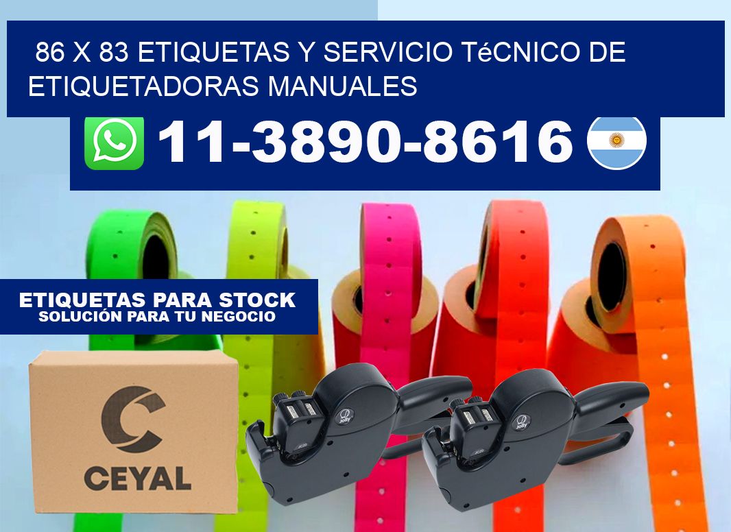 86 x 83 etiquetas y servicio técnico de etiquetadoras manuales