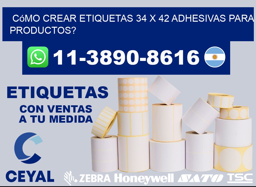 Cómo crear etiquetas 34 x 42 adhesivas para productos?