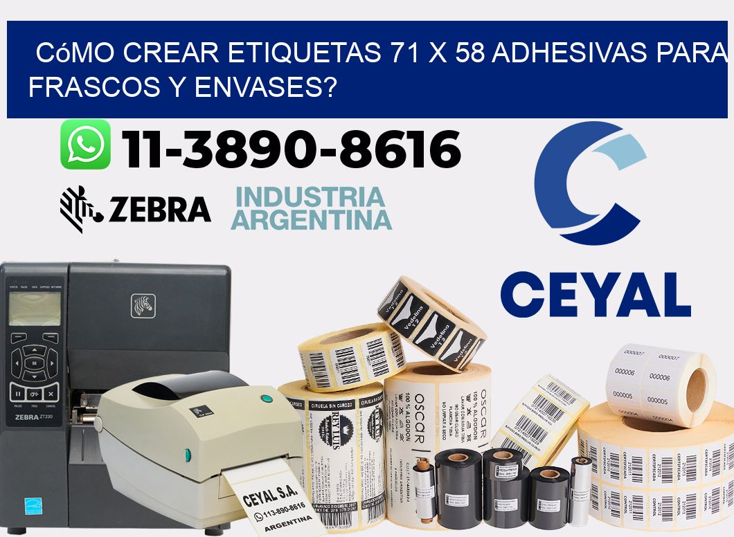 Cómo crear etiquetas 71 x 58 adhesivas para frascos y envases?