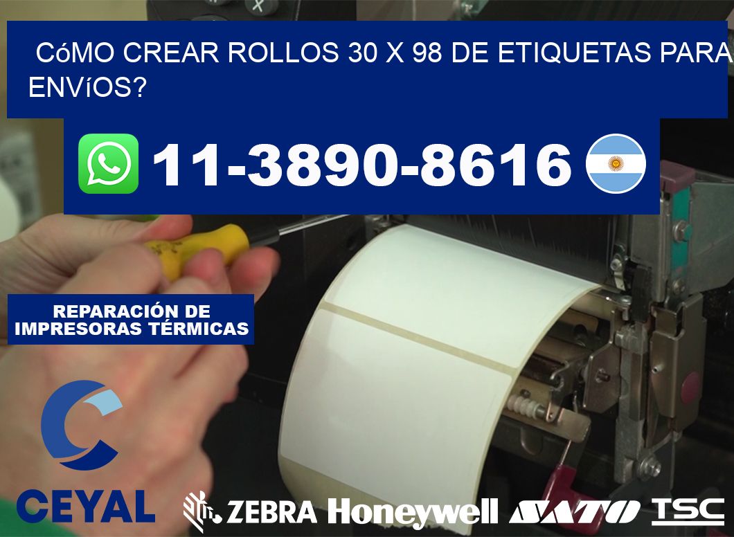 Cómo crear rollos 30 x 98 de etiquetas para envíos?