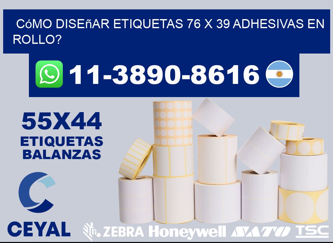 Cómo diseñar etiquetas 76 x 39 adhesivas en rollo?