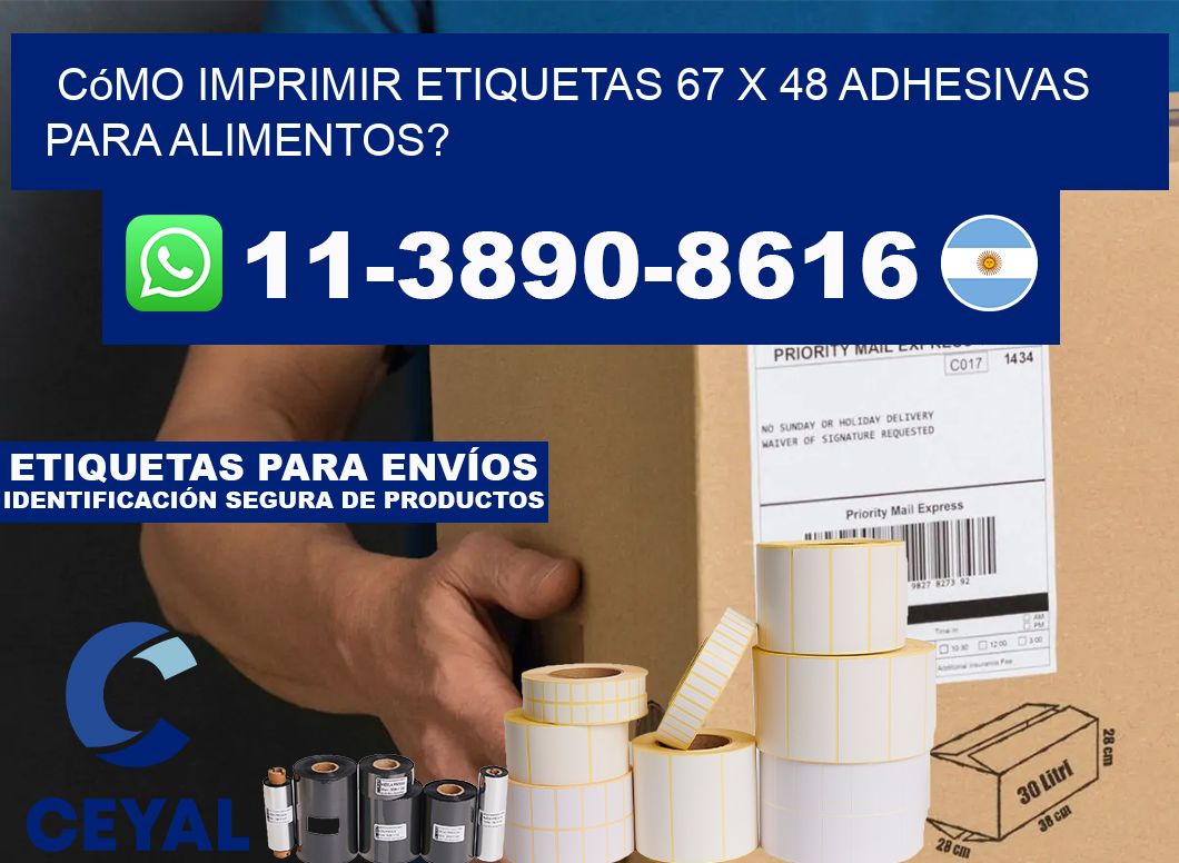 Cómo imprimir etiquetas 67 x 48 adhesivas para alimentos?