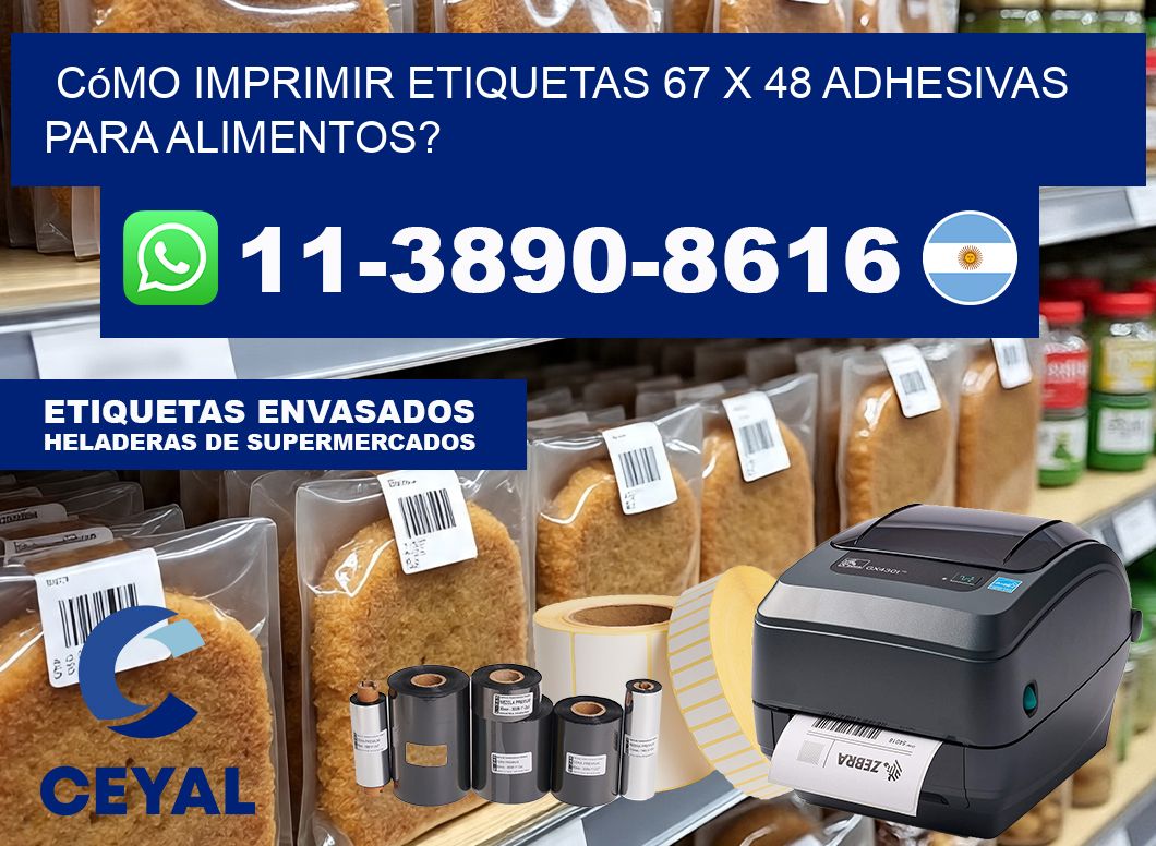 Cómo imprimir etiquetas 67 x 48 adhesivas para alimentos?