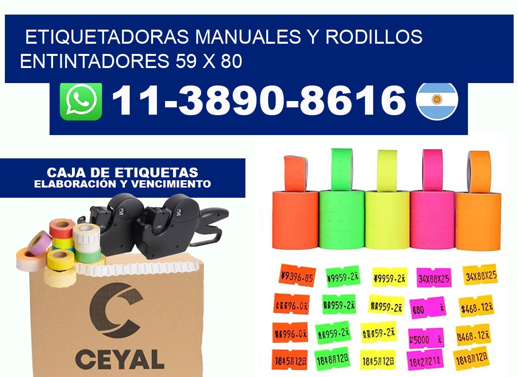 Etiquetadoras manuales y rodillos entintadores 59 x 80