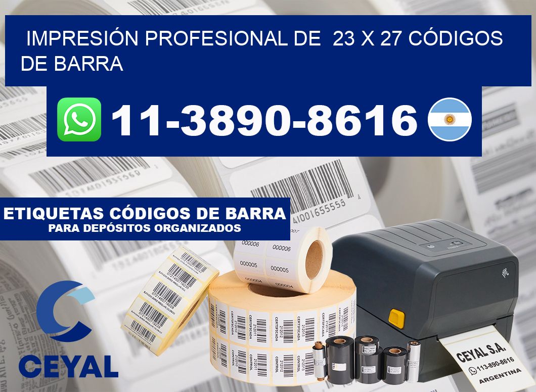 IMPRESIÓN PROFESIONAL DE  23 x 27 CÓDIGOS DE BARRA