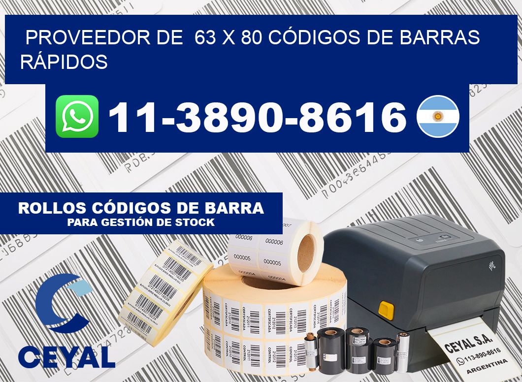 PROVEEDOR DE  63 x 80 CÓDIGOS DE BARRAS RÁPIDOS