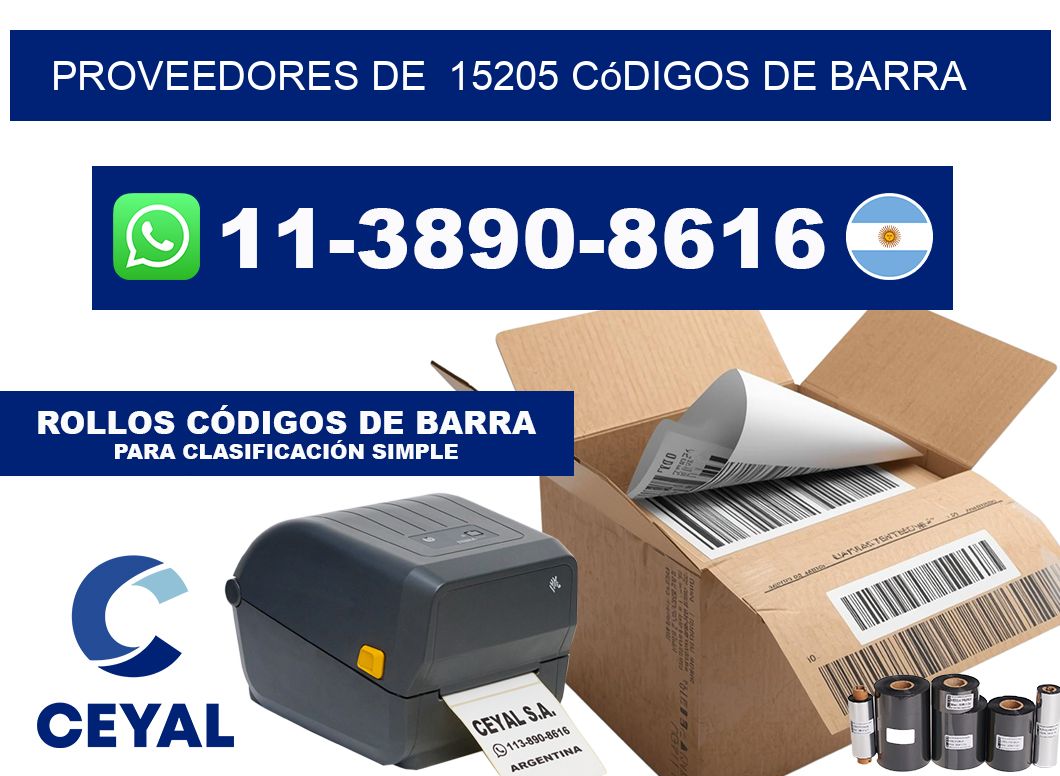 Proveedores de  15205 códigos de barra