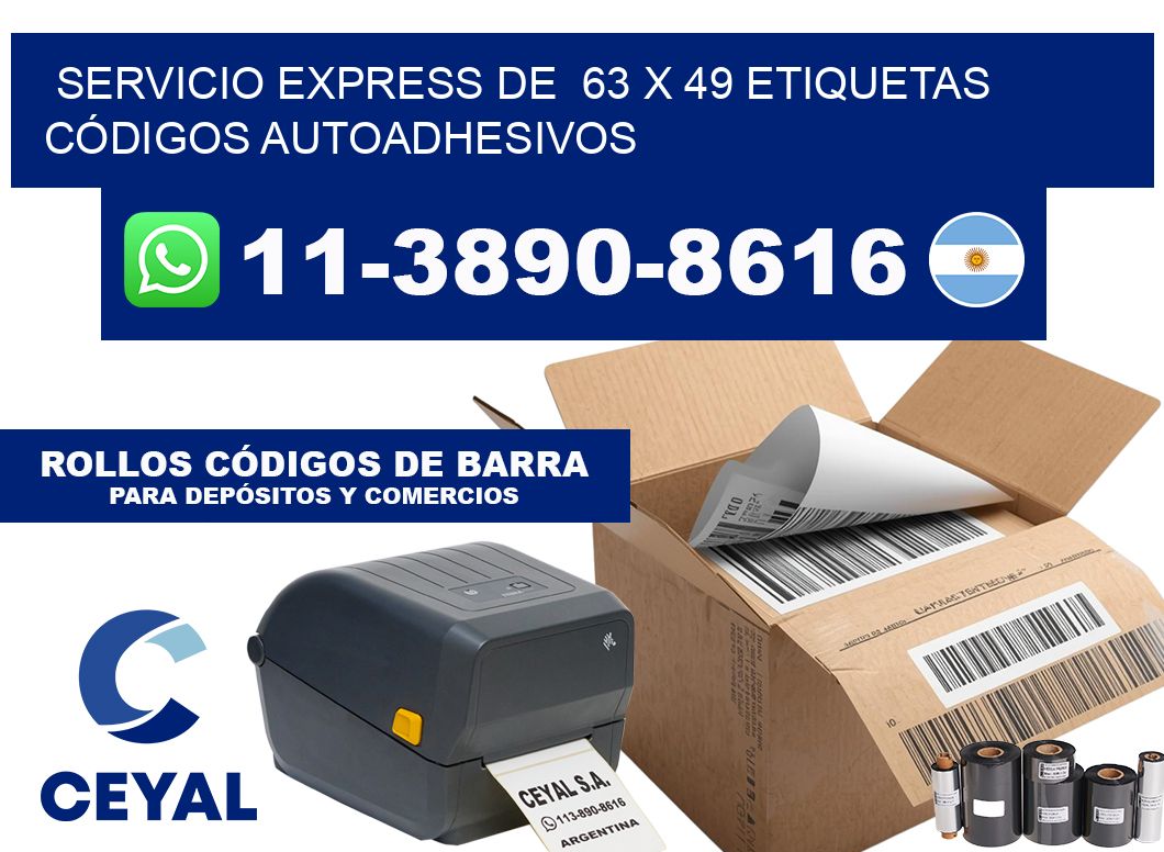 SERVICIO EXPRESS DE  63 x 49 ETIQUETAS CÓDIGOS AUTOADHESIVOS