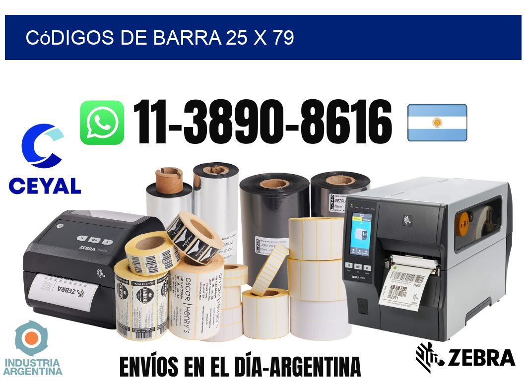 códigos de barra 25 x 79