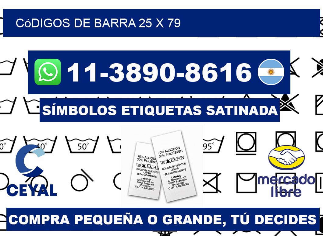 códigos de barra 25 x 79