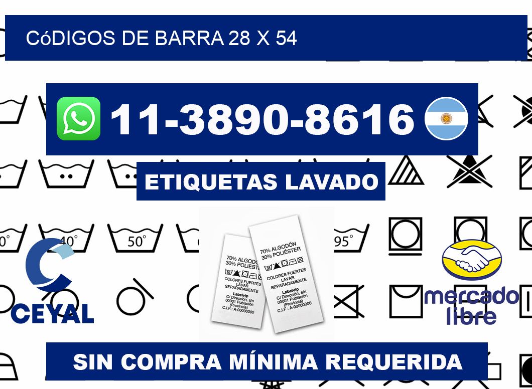 códigos de barra 28 x 54