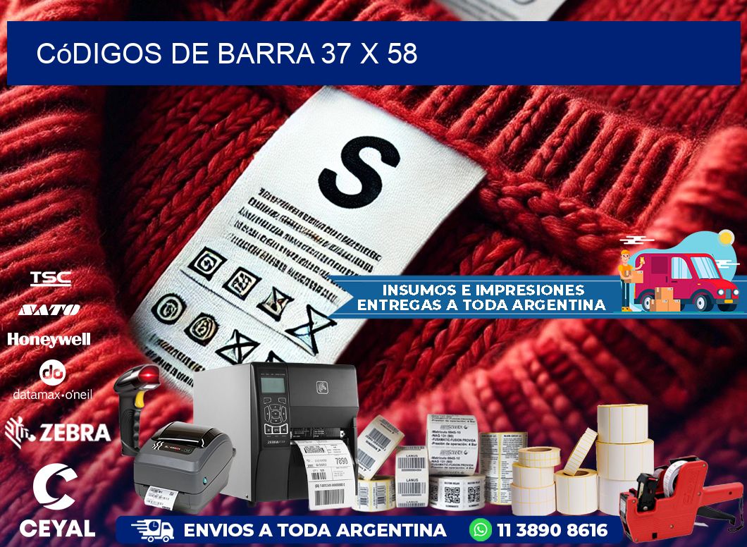 códigos de barra 37 x 58