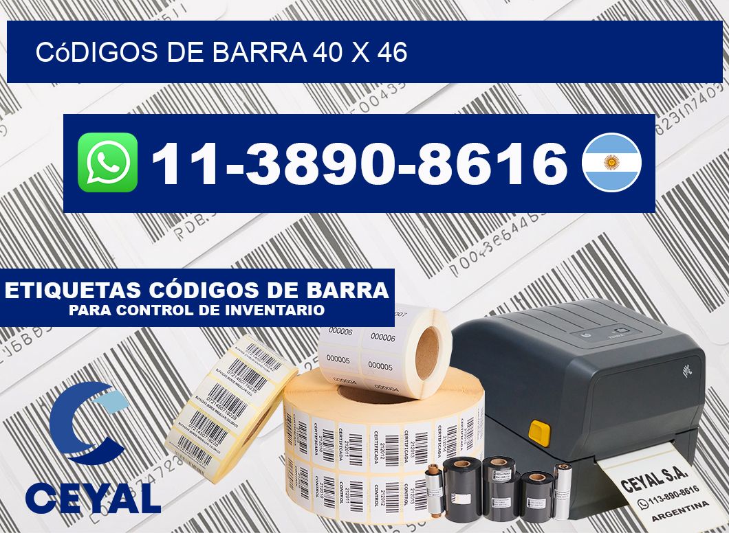 códigos de barra 40 x 46