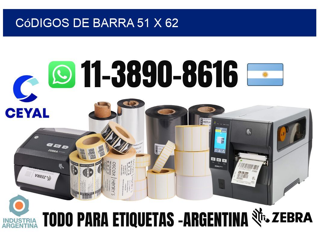 códigos de barra 51 x 62