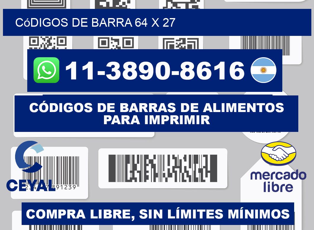 códigos de barra 64 x 27